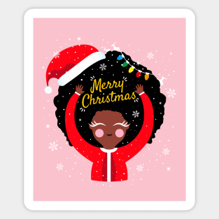 Black Girl Santa Claus Sticker